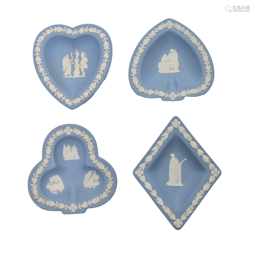 Collection of Wedgwood Blue Dipped Jasperware Card