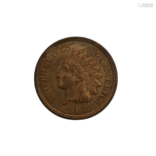 US 1908(S) Indian Head Penny UNC Condition