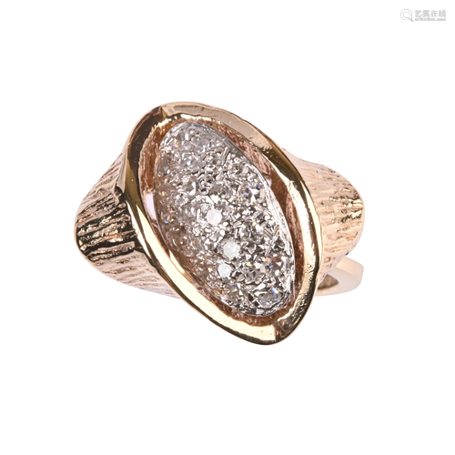 Diamond, 14k Gold Ring.