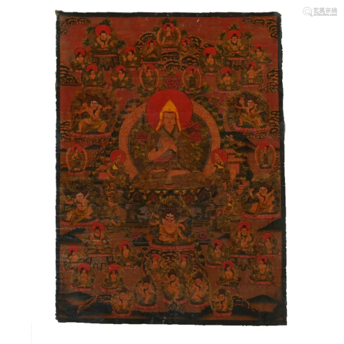 Framed Tibetan Thangka.