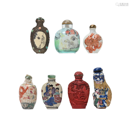 A Group of Seven Chinese Snuff Bottles.