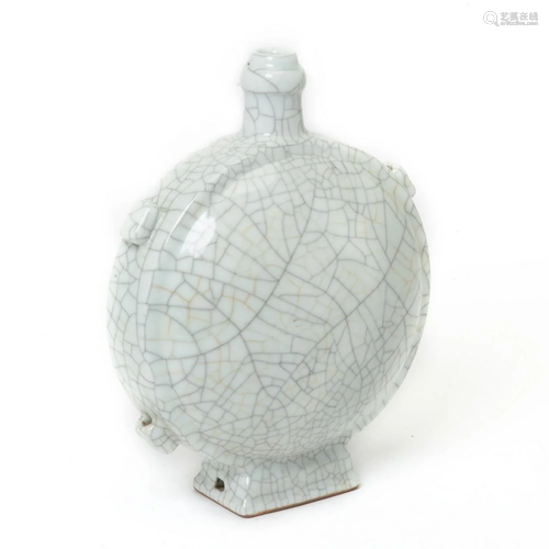 Chinese Crackle Glazed Moon Flask.