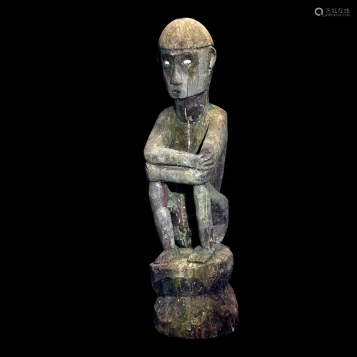 19th Century Ifugao Carved Wood Seated King Bulul