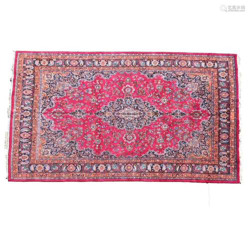 Semi-Antique Indo-Persian Wool Rug.