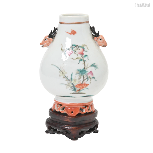 Chinese Famille Rose Hu Form Vase.