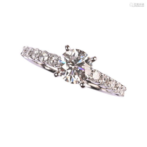 Diamond, 18k White Gold Ring.