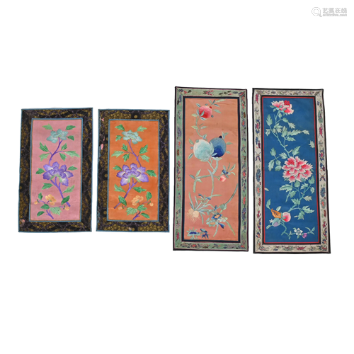 Large Group of Chinese Embroidered Panels.