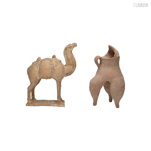 A Neolithic Vessel and Han Pottery Camel.