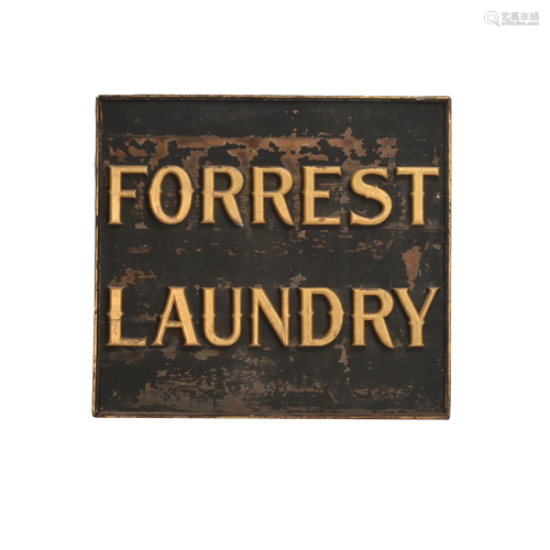 Vintage Wooden Sign, Forrest Laundry.