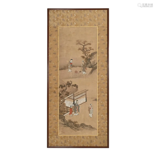 Framed Japanese Painting Scroll.