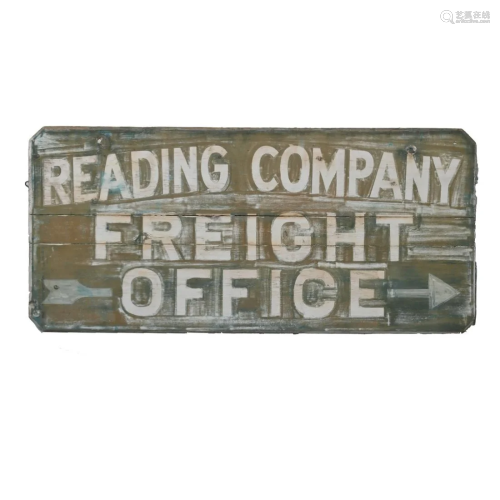 Vintage Signage, Reading Company Freight Office Painted