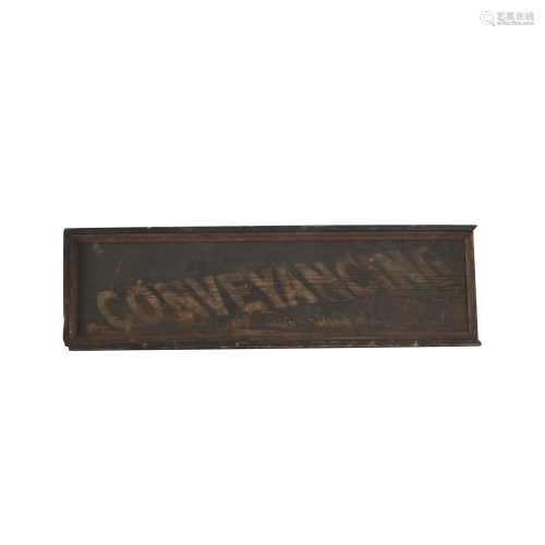 Vintage Signage, Conveyancing Painted Wood Sign.