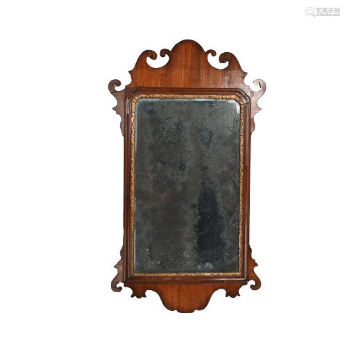 Chippendale Carved Mahogany and Giltwood Wall Mirror.