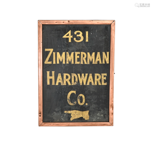 Framed Vintage Sign, Zimmerman Hardware Co.