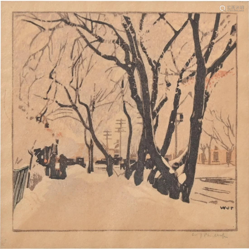 Walter Joseph Philips, First Colors of Spring, woodcut