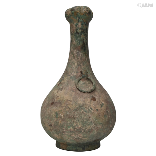 A Chinese Bronze Garlic-Head Vase.