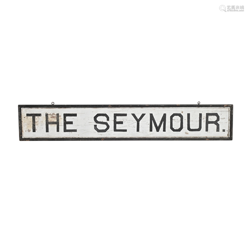 Antique Signage, 'The Seymour' Painted Wood Sign.