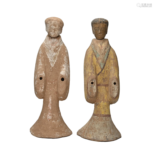 Pair of Burial Pottery Figures.