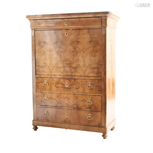 Continental Empire Birch Secretaire a Abbatant with