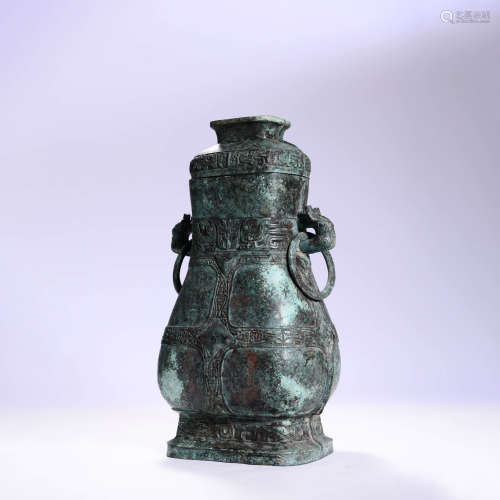 A Bronze Dragons Square Pot And Cover