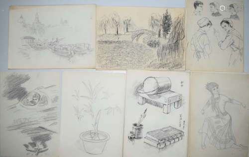 A Set Of Chinese Various Subjects Sketches, Cheng Gang Mark