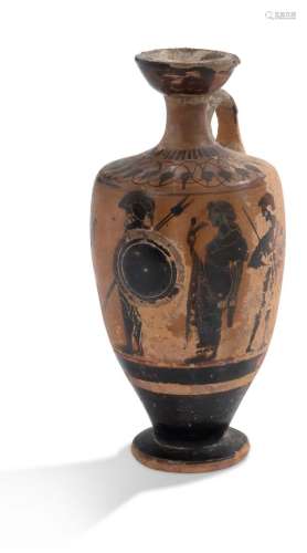 LECYTHUS WITH BLACK FIGURES大希腊。公元前5世纪高19.5厘米(残缺...