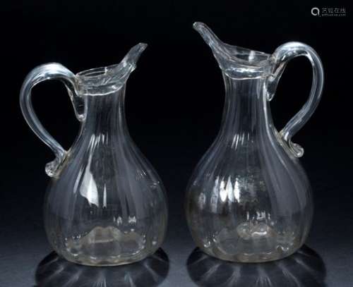 诺曼底，十八世纪下半叶高：20及18.5厘米 (其中一件玻璃有小病，使用...