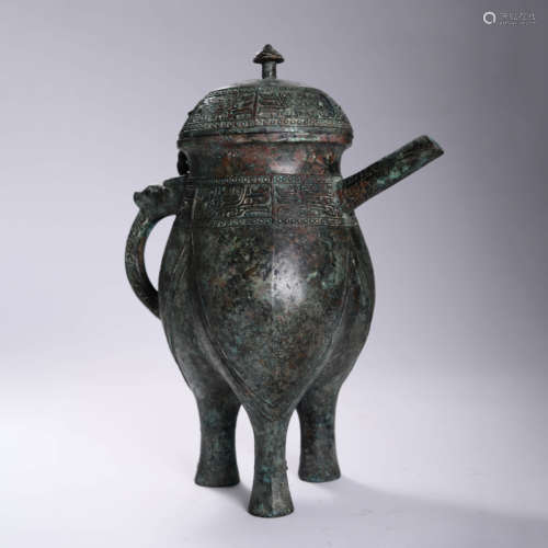 A Bronze Dragon Wine Vessel