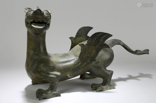 Chinese Myth-beast Ancient-framing Bronze Vessel