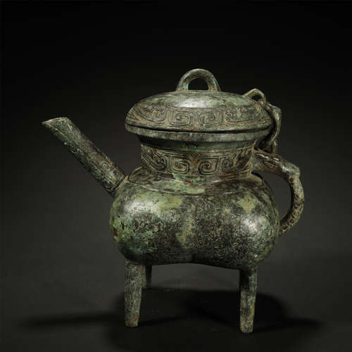 ANCIENT CHINESE,BRONZE RITUAL WINE VESSEL