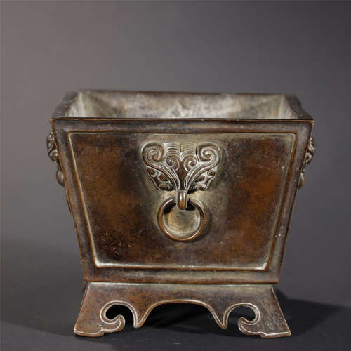 A CHINESE BRONZE CENSER,QING DYNASTY