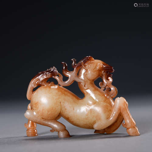 A Carved White Jade Deer