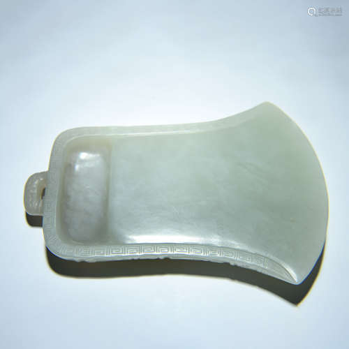 A Carved Jade Bell-Shaped Ink Stand