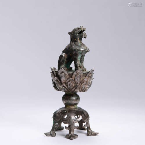 A Black Lacquered Bronze Beast Incense Burner