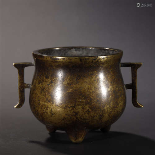 A CHINESE BRONZE CENSER,QING DYNASTY
