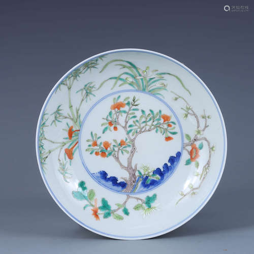 A Famille Rose Floral Dish