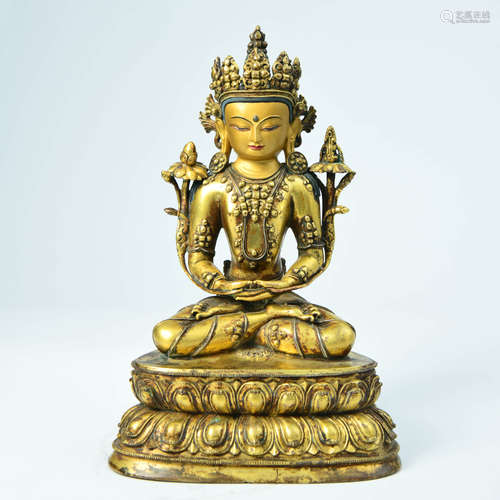 A Gilt Bronze Buddha Statue