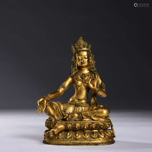 A Gilt Bronze Statue Of Bodhisattva