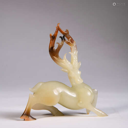 A Carved Jade Running Deer