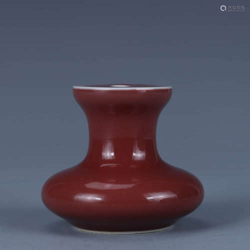 A Iron-Red Bottle Vase
