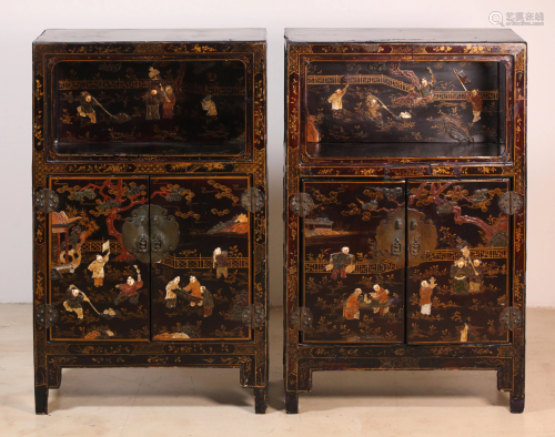 pair of Chinese lacquer cabinets, possibly 19th c.