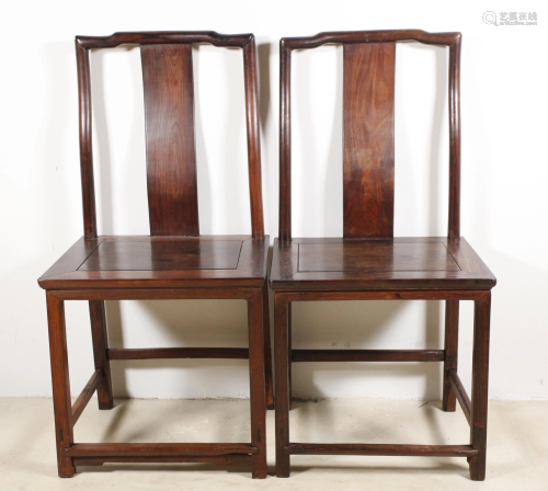 pair of Chinese hardwood chairs, possibly 19th c.