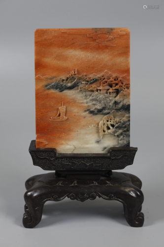 Chinese soapstone plaque, possibly Republican period