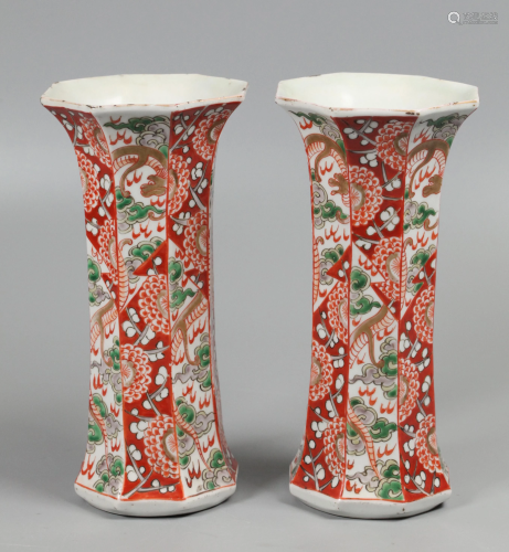 pair of Japanese porcelain vases, possibly 19th c.