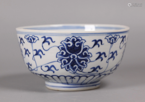 Chinese blue & white porcelain bowl, possibly 19th c.