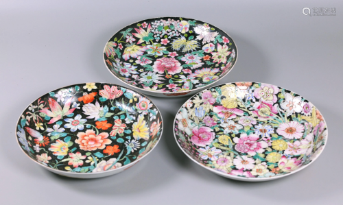 3 Chinese porcelain plates, possibly 19th c.