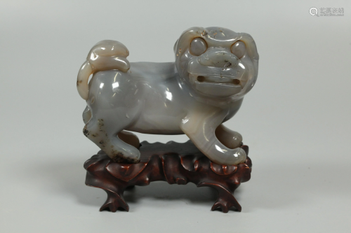 Chinese agate lion, possibly 19th c.