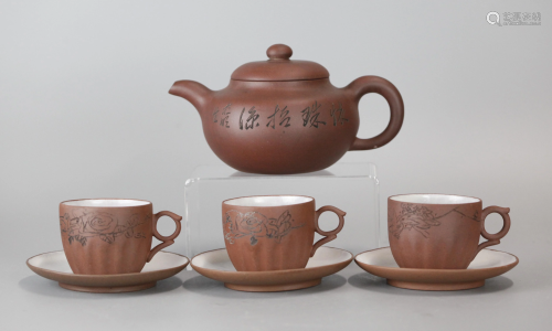 Chinese yixing zisha tea set, possibly Republican