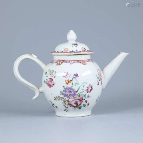清乾隆 珐琅彩花卉纹茶壶
