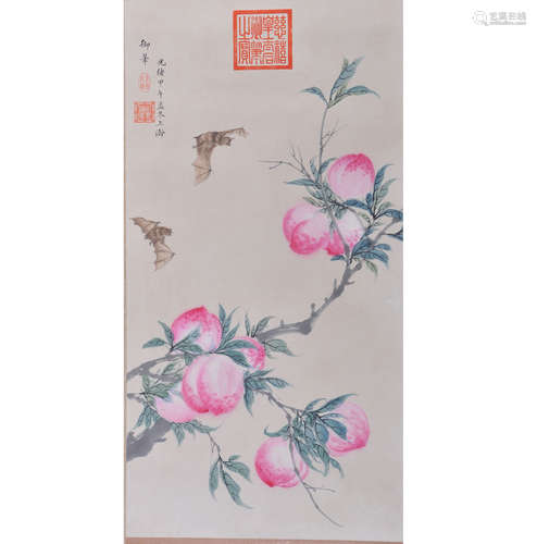 慈禧 花卉 设色纸本立轴